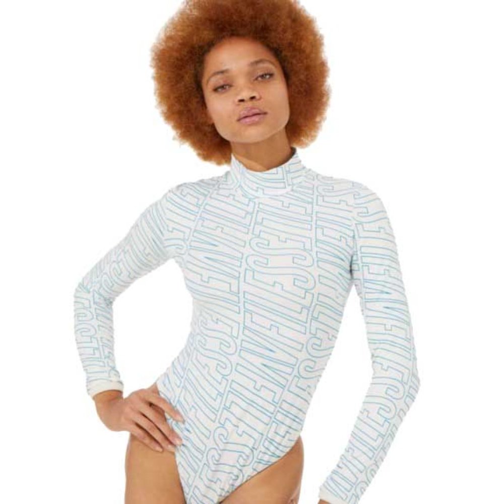 Vfiles white all over logo long sleeve bodysuit